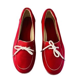 Grasshoppers Red Boat Shoes Loafers Comfort Casual Slip On Women's 8M